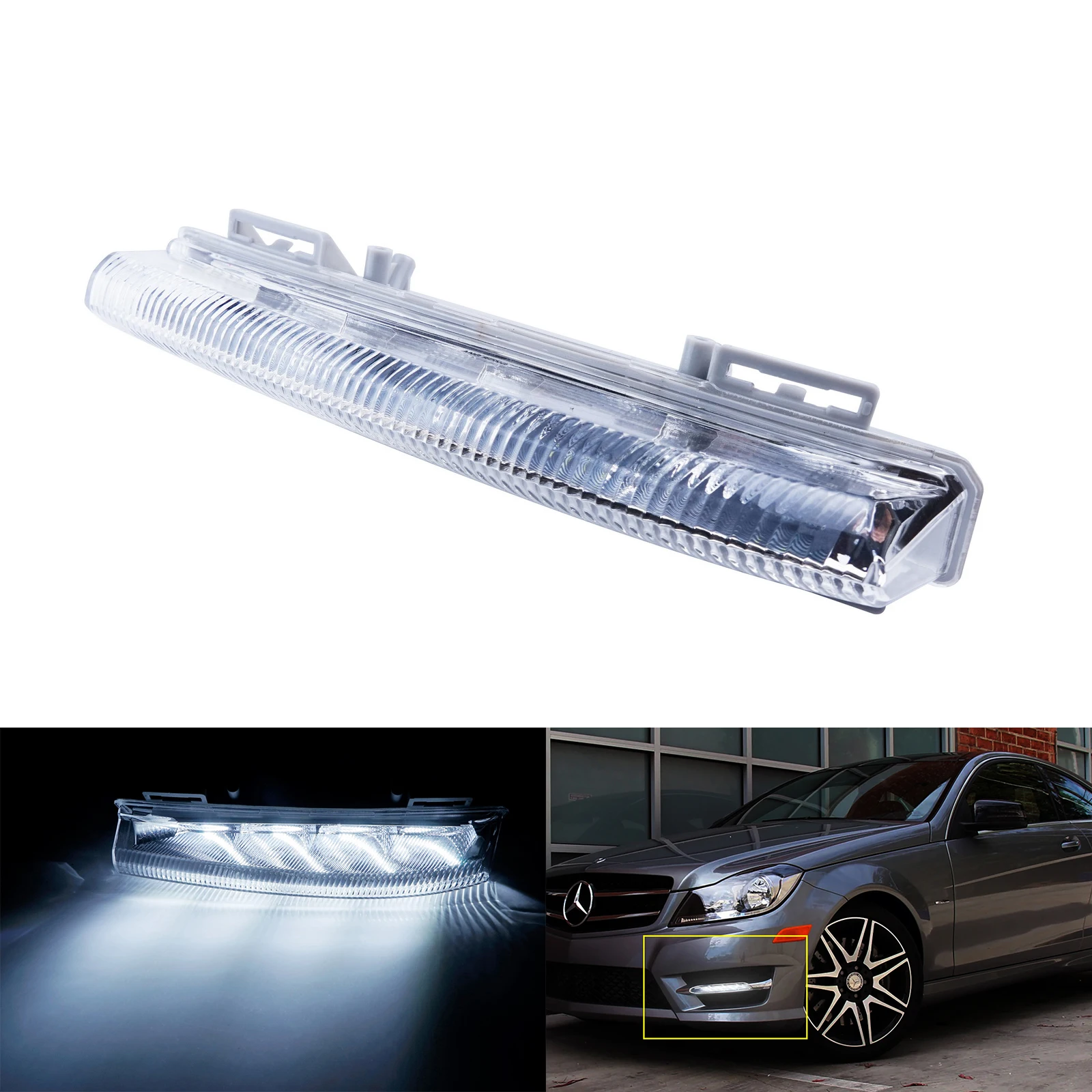 

Fit Mercedes Benz W204 S204 W212 R172 LED Front Bumper Fog Driving Light DRL N/S
