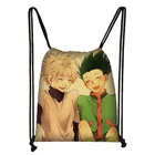 Детский рюкзак Anime Hunter X Hunter со шнурком для мужчин и женщин, сумка для шоппинга, школы, путешествий, вечеринок, подарок на день рождения