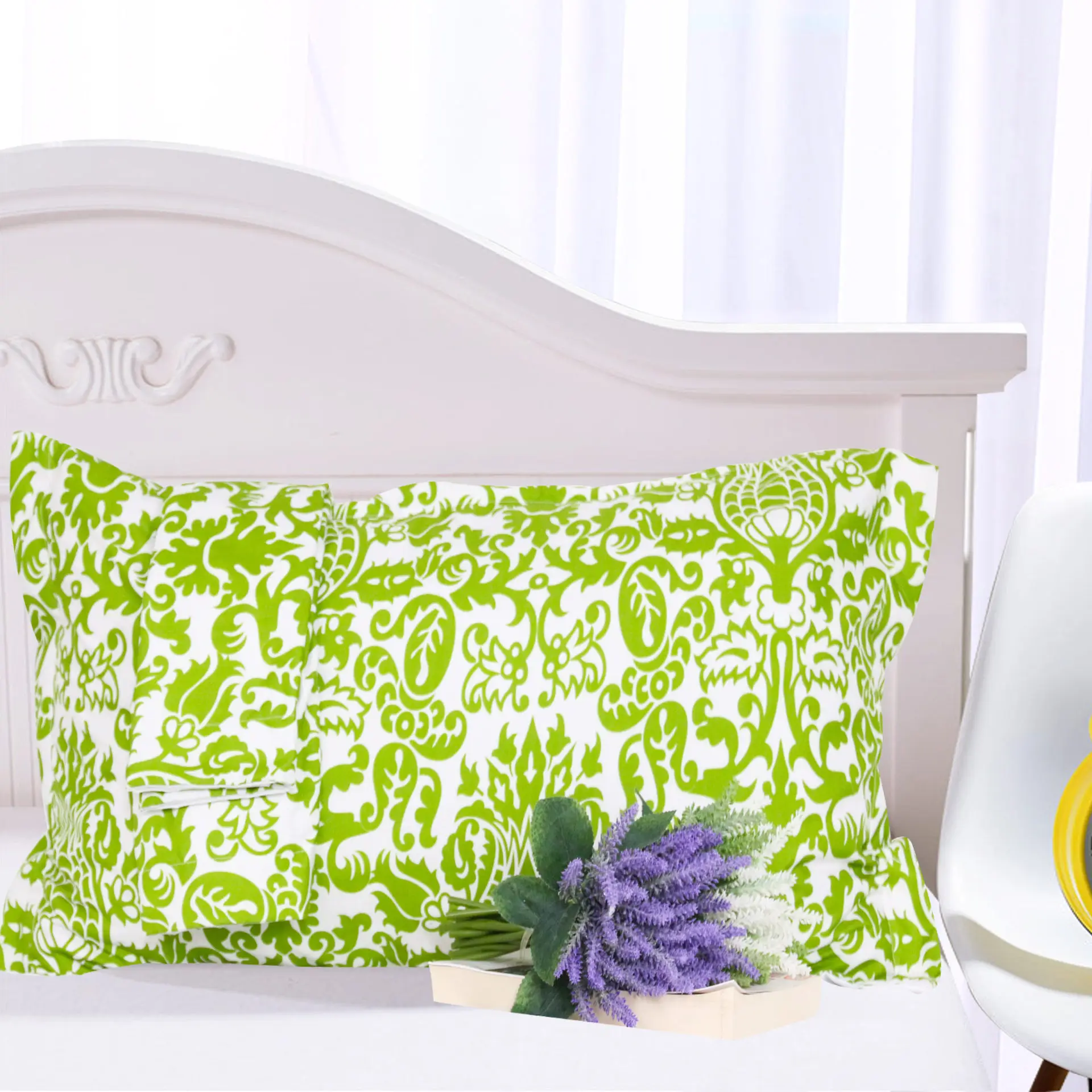 Комплект постельного белья из 3 предметов с 2 наволочками и 3D-принтом зеленого