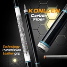 Бильярдный Кий KONLLEN с настоящей инкрустацией из углеродного волокна, бильярдный кий с наконечником 12,4 мм, углеродная энергетическая технология, с кожаным захватом, набор бильярдного кия