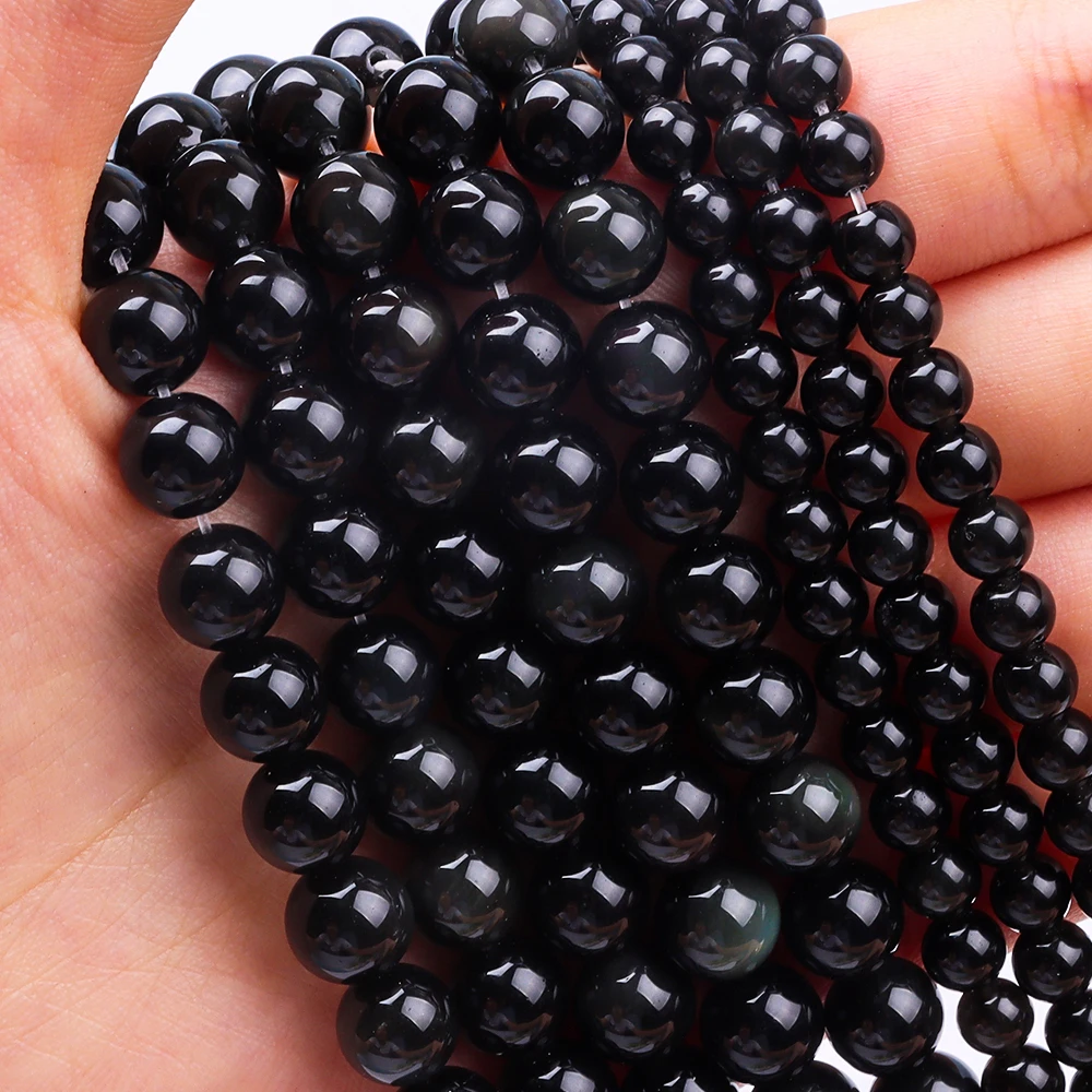 

Natural Stone Beads 8mm Black Tourmaline Loose Beads For Jewelry Diy Making Bracelet Bangle Necklace Amulet Accessories
