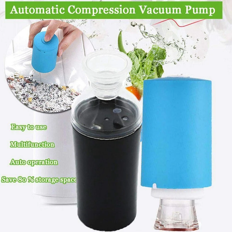 Mini Vacuum Sealer Automatic Usb Rechargeable Compression Sealing Machine Kit with 5 Reusable Zipper Bags Small Kitchen M | Обустройство