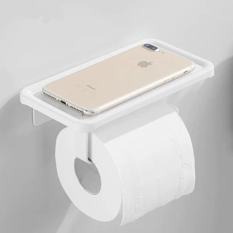 Черный настенный держатель для рулона туалетной бумаги Настольный стеллаж