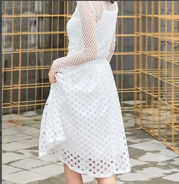 Летний Европейский стиль ретро клетчатые сетчатые юбки пачки Женский Бренд Тюль