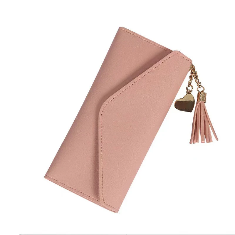 

Women Luxury brand Long Wallet Fashion Tassel Simple Women's Leather Wallet Coin Purse Credit card holder Cell Phone Bag