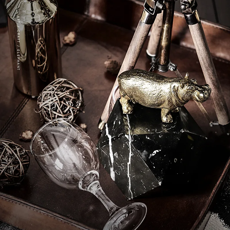 Слон гиппопопотама украшение в виде животных креативная домашняя модель для