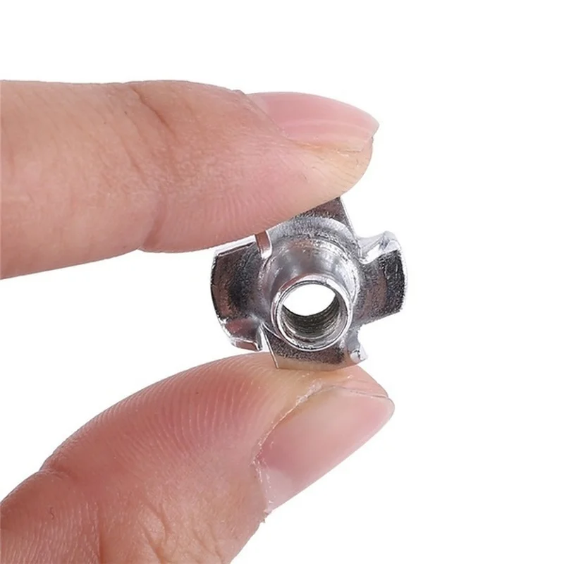 

10PCS M3 M4 M5 M6 M8 Four Claws Nut Zinc Plated Speaker Nut T-nut Blind Pronged Insert Tee Nut for Wood Furniture Hardware
