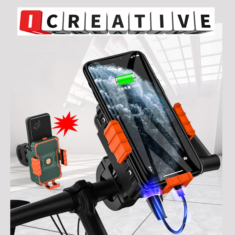 

ICREATIVE универсальный велосипедный держатель телефона V01 USB зарядный банк питания для iPhone Samsung Xiaomi Huawei sonybike мотоциклетный Fiets