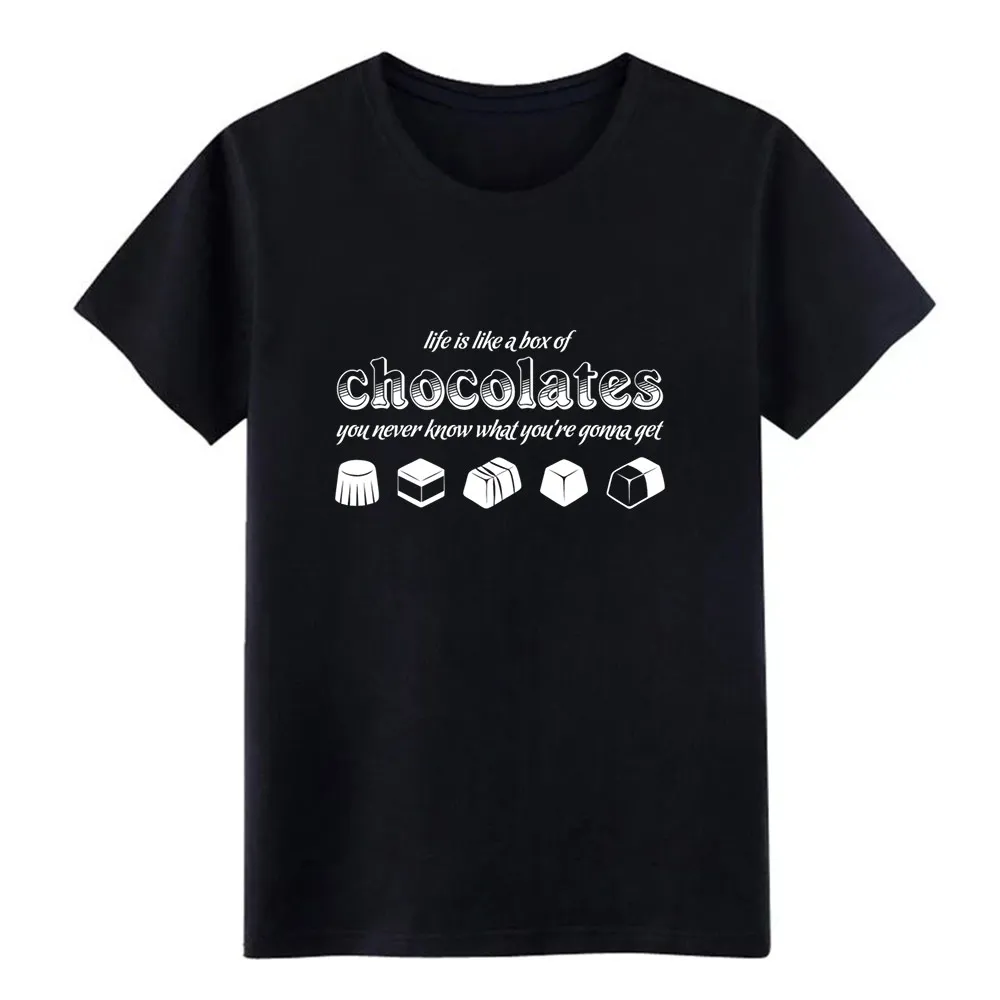Мужская футболка с принтом life is like a box of chocolates dark S XXXL коротким рукавом|Мужские