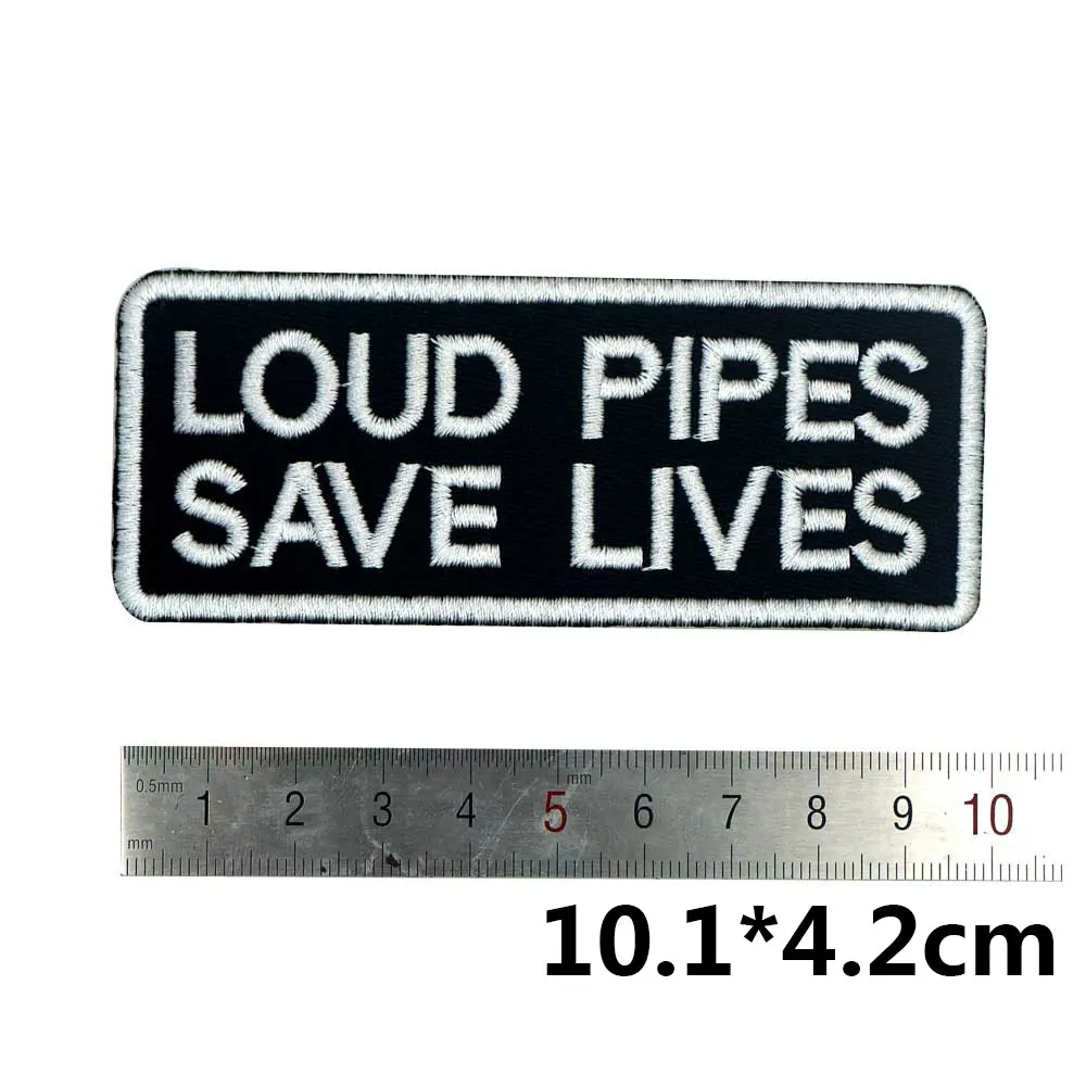 Громкие трубы ярлык с именем спасения жизни вышитые панковские байкерские