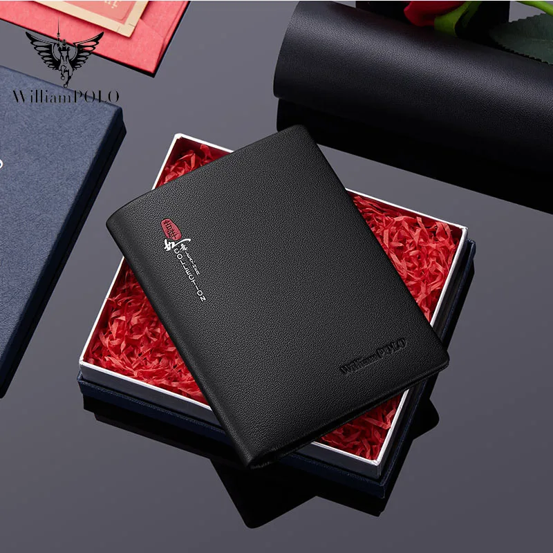 

Новый маленький кошелек WILLIAMPOLO, мужской короткий кожаный кошелек Baotou для банковских карт, кожаный кошелек, маленький кошелек для монет на удачу