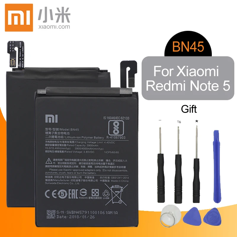 BN45 For Redmi Note5 Аккумулятор Xiaomi BM46 для Xiaomi Redmi Note 3 5 5A 7 для Redmi Note 3 Pro 6 Pro BN45 BN31 BN48 BN4A запасные аккумуляторы - Цвет: BN45 For Redmi Note5