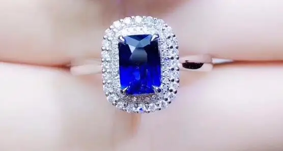 Female ring KJJEAXCMY бутик ювелирных изделий 925 Серебро инкрустированные натуральный сапфир Пара моделей кольцо поддержка тест набор роскошный - Цвет камня: Female ring