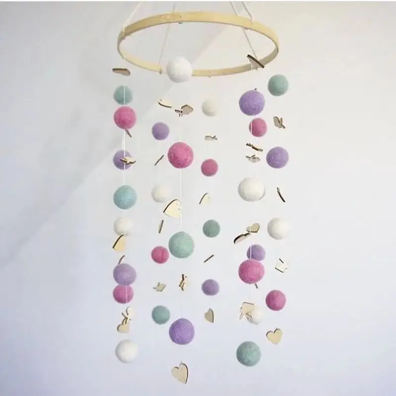 Ins Скандинавская шерстяная подвеска в виде шара ветра детская кроватка