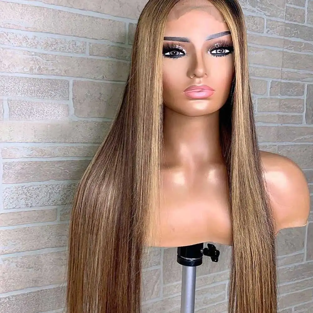 Прямые 360 кружевные фронтальные человеческие волосы парик предварительно