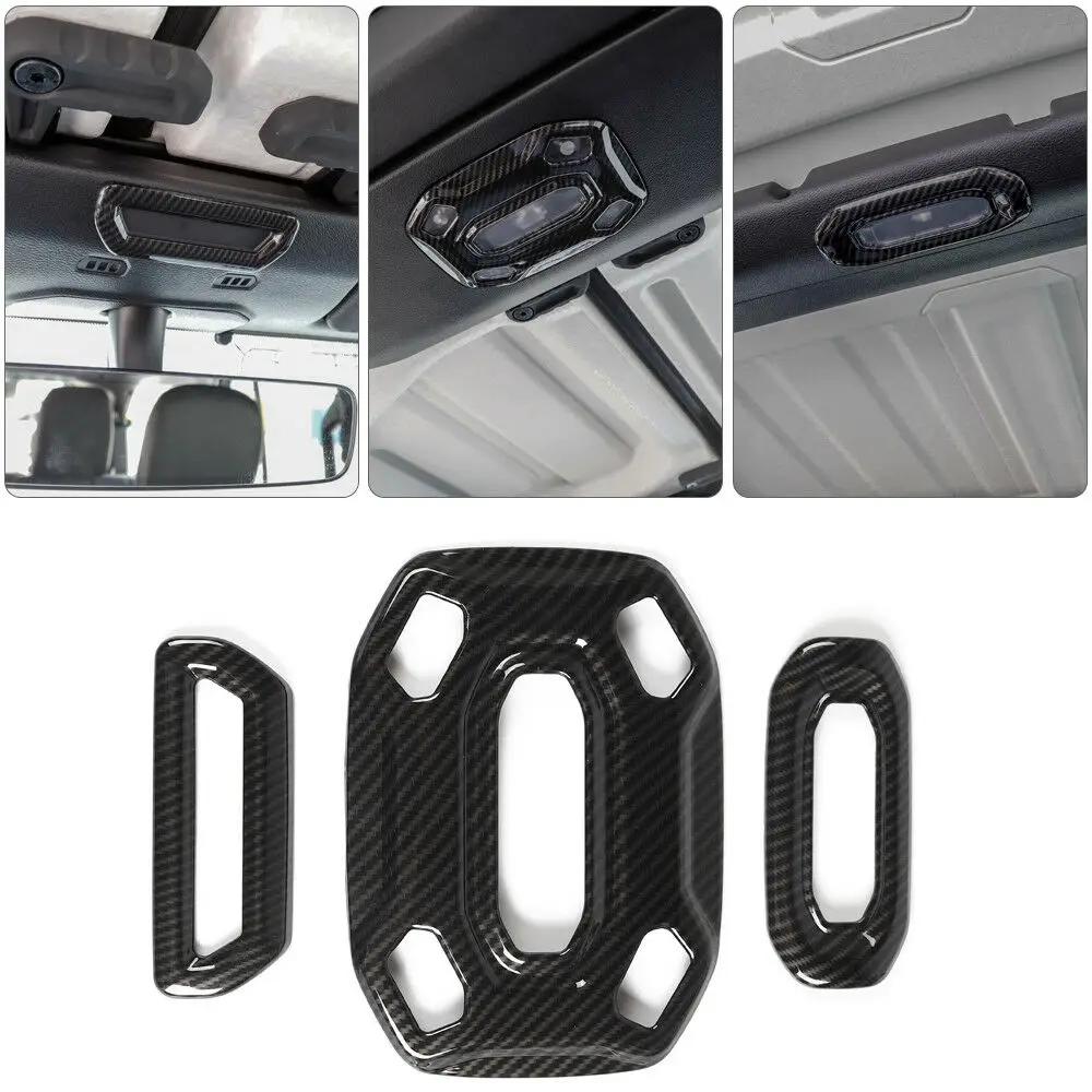 

Roof Reading Lamp Light Panel Cover Trim for 2018 for Jeep Wrangler JL Carbon Fiber