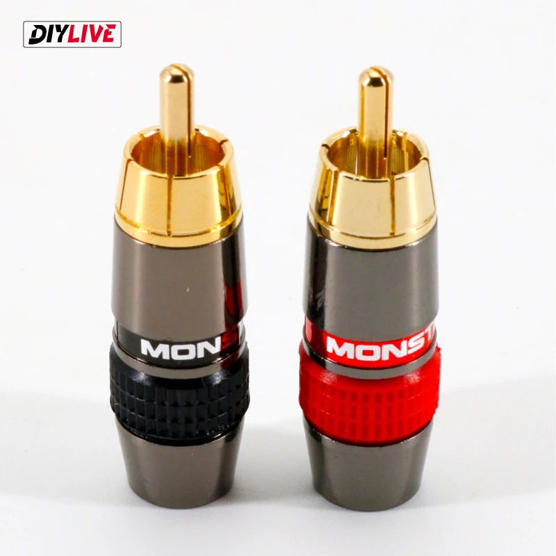 DIYLIVE 2 шт. RCA штекер лихорадка Чистая медь позолота Монстр lotus головы Hi-Fi аудио