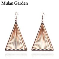 mg handmade knitted triangle bohemian earrings for women trendy statement tassel earrings fashion jewelry ethnic eardrops 2019