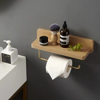 solid brass paper towel storage rack kitchen roll paper holder storage rack bathroom toilet paper holder wooden storage rack