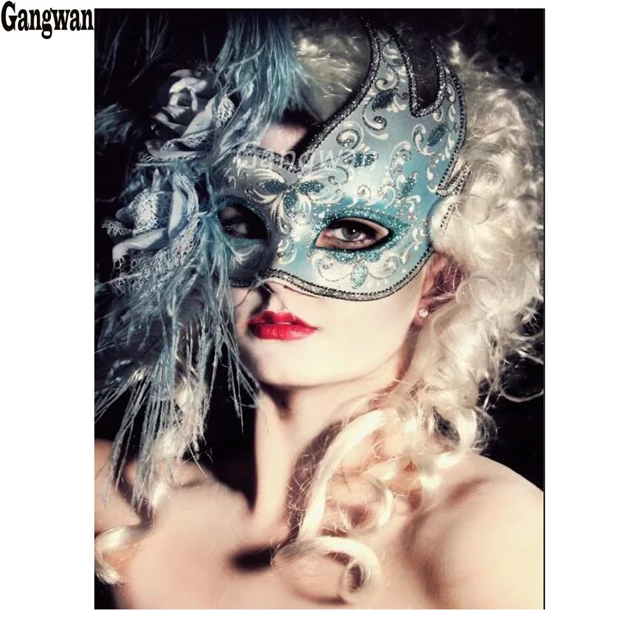 5d художественная Алмазная вышивка красивая маска для девушек картина полная