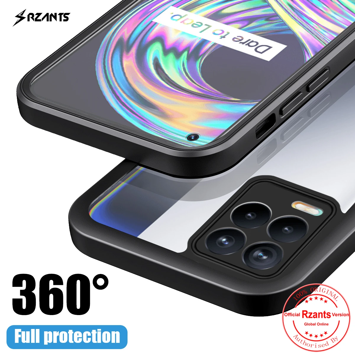 For OPPO Realme 8 Realme 8 Pro Case [360 Bettle] Full Protection Cover Soft Transparent Shockproof Phone Casing