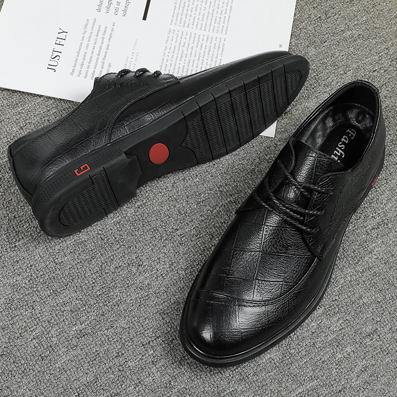 

casualbreathable male sale shoe formal men's black de dress shoes real cuero sports zapatos para safety for men fashion