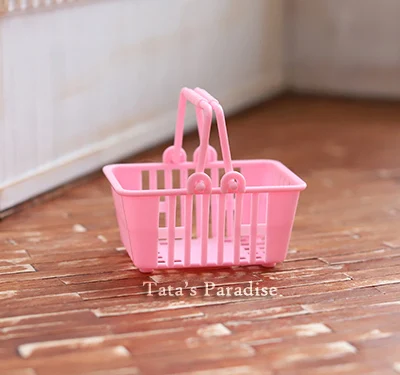 OB11 Кукольный дом аксессуары мини корзина тележка корзина для 1/12 1/8 BJD ob11 cu-poche GSC глиняная кукла аксессуары - Цвет: Розовый
