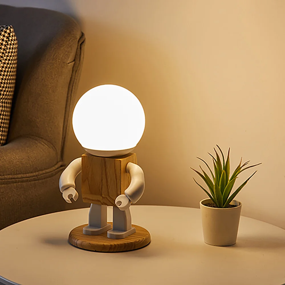 Настольный светильник в скандинавском стиле милый деревянный креативный