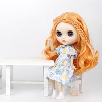 muziwig blyth doll hair wig diy doll accessories yellow color curly hair natural color doll wavy wig for girl diy doll