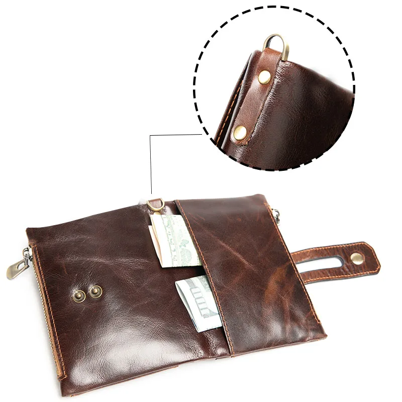 Умный мужской кошелек из натуральной кожи портмоне маленький мини держатель для