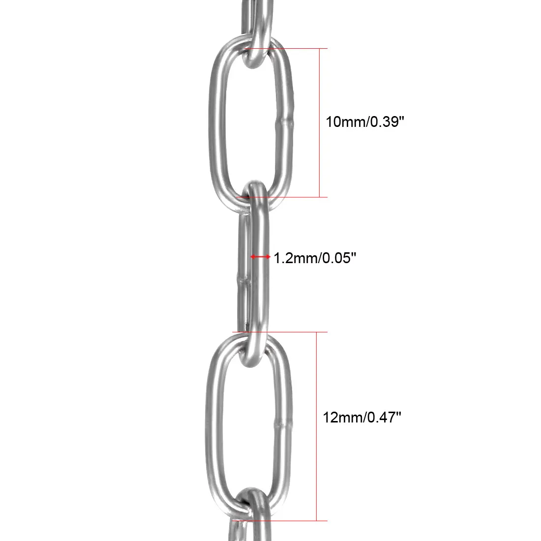

uxcell Stainless Steel 304 Hardened Proof Coil Chain Thickness 2.5m-10kg