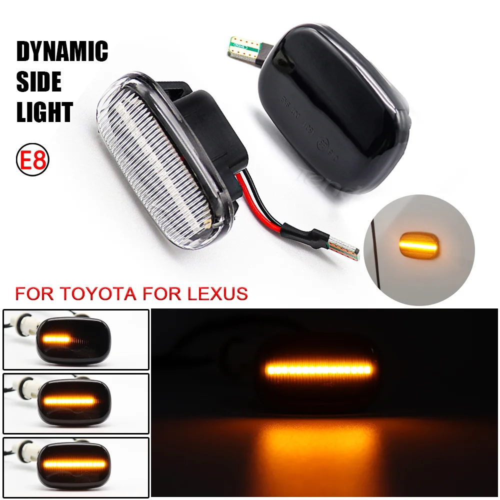 

Pair LED Dynamic Blinker Turn Signal Lights Side Marker Indicator Lamp For Toyota Corolla Camry Avensis Celica RAV4