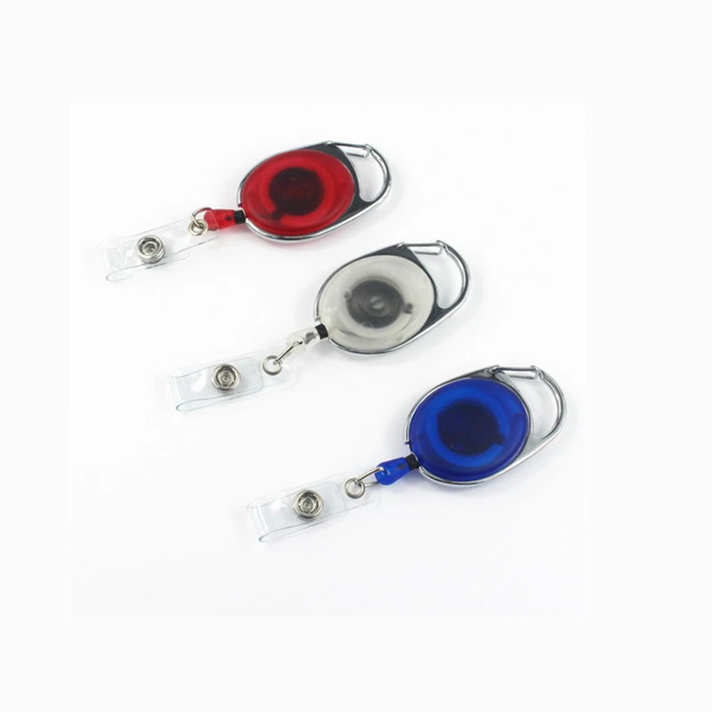 1pc Plastic Keychain Clip Retractable Badge Reel for Work Card Holder ID Employee's Lanyard Rope Office Supplies | Канцтовары для