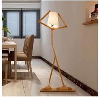 japanese style creative diy wooden floor lamps nordic wood fabric stand light for living room bedroom study art deco lighting