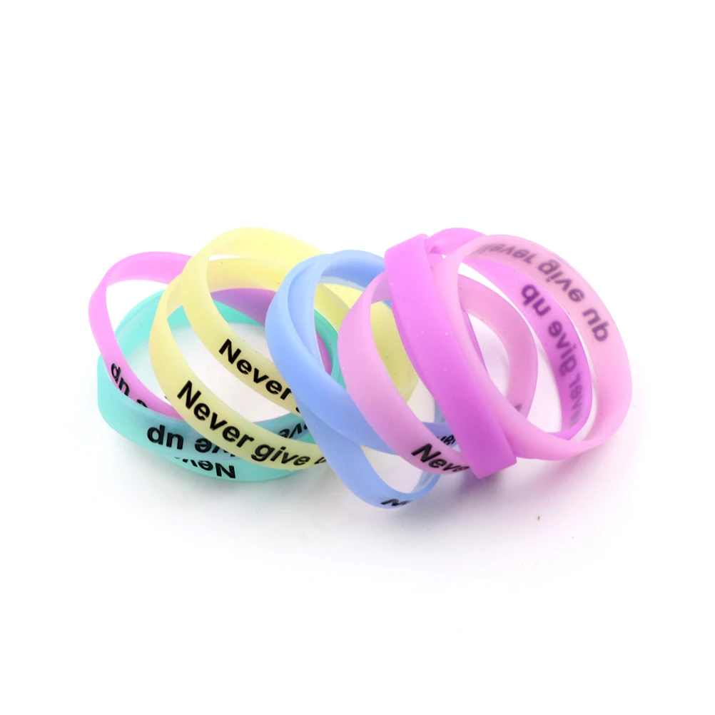 2 шт. светятся в темноте силиконовые резиновые эластичность спортивные браслет