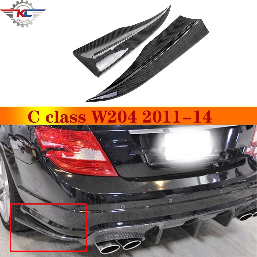 УГЛЕРОДНЫЙ Задний диффузор бампер сплиттер для C class W204 C63 Facelift 2011 2014 пара