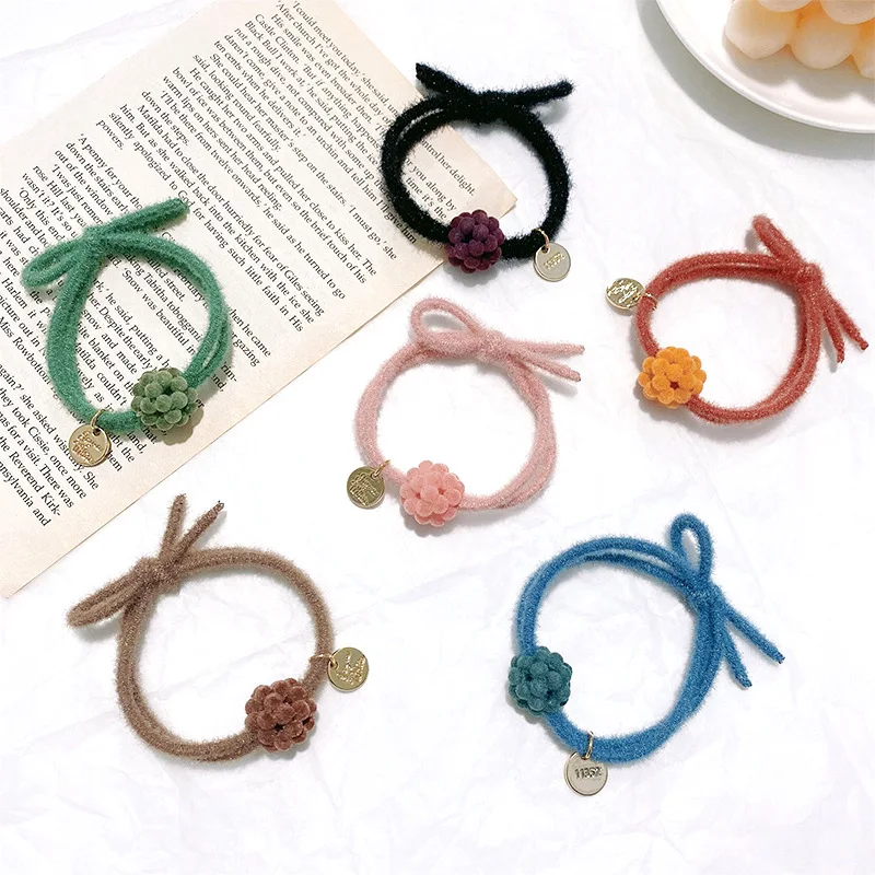 

Plush Balls Hair Bands Head Rope Girl Hair Ring Headdress Gum Hair Ties Elastic Rubber Band For Women Hair Accessories