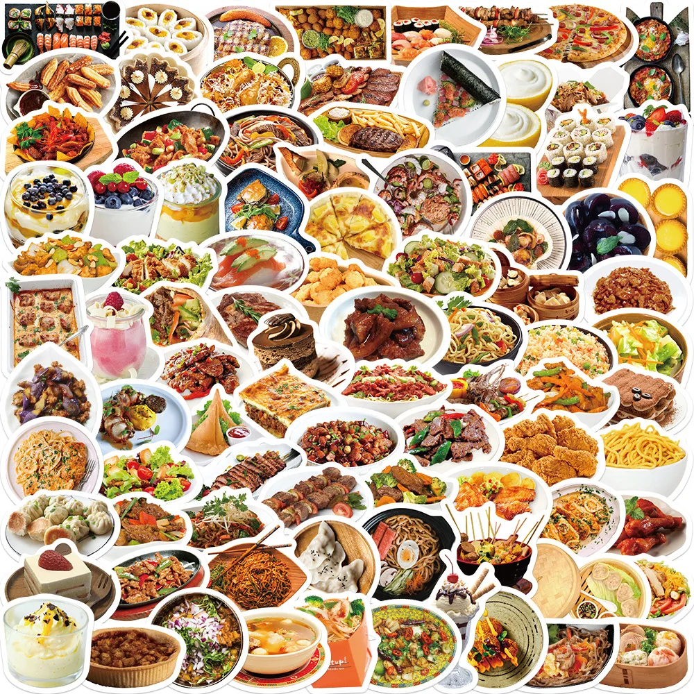 

10/30/90pcs Cute Delicacy Food Cartoon Stickers Decals DIY Waterooof Fridge Scrapbook Phone Suitcase Guitar Car Sticker Kids Toy