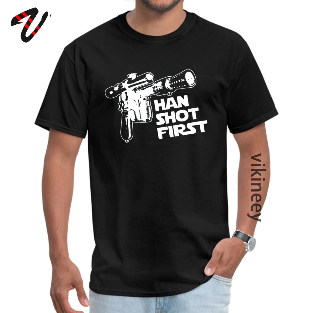 Мужские футболки Han Shot в стиле панк с рукавами повседневные на День дурака