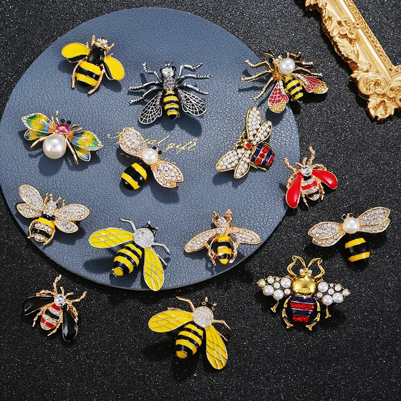Новинка 42 стиля брошь в виде пчелы жемчужная Хрустальная es для женщин Женская