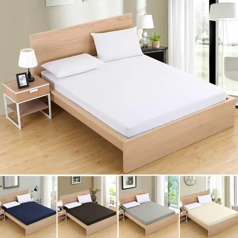 Новое поступление однотонная натяжная простыня из 100% полиэстера на резинке