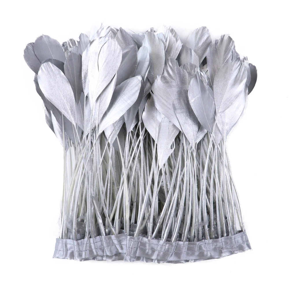 Спрей цвета: золотистый серебристый гусиных перьев планки лента для поделок