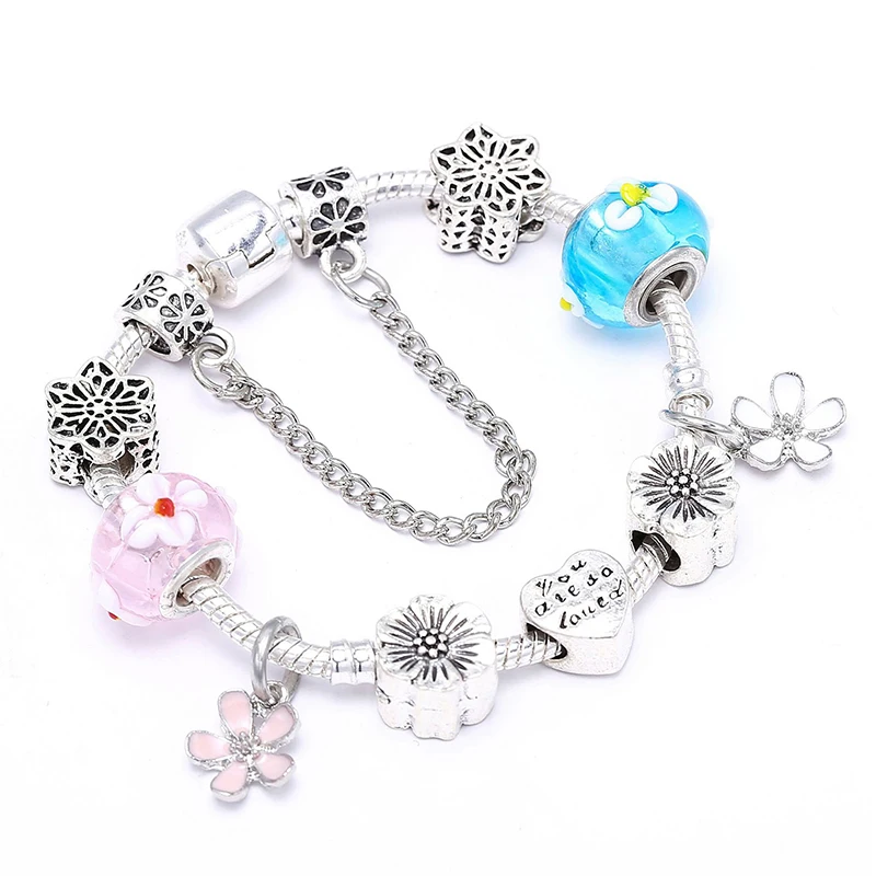 Вишневый кулон красочный европейский браслет для женщин браслеты дружбы цветок