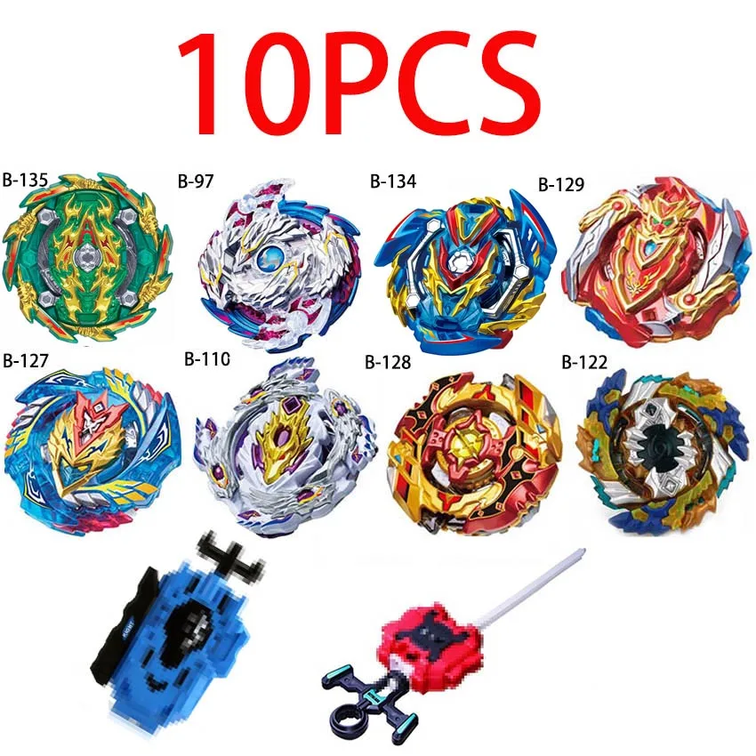 10pcs Новая комбинация Beyblade Burst набор игрушек Beyblades Арена Bayblade Metal Fusion 4D с пусковым устройством спиннинг топ игрушки - Цвет: 10pcs