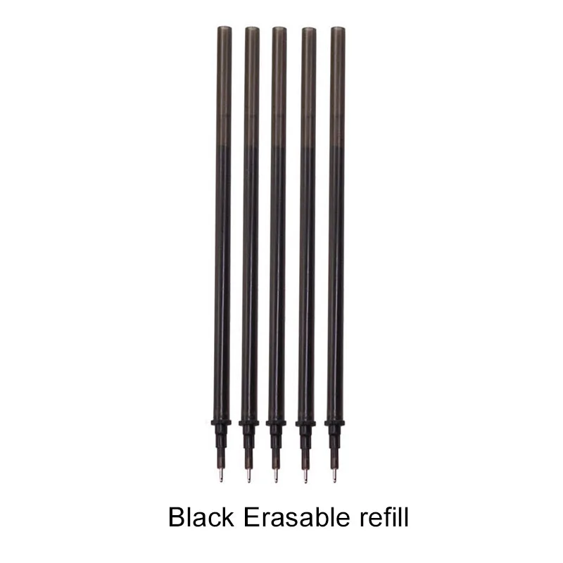 black 200 pcs 200 шт 0,5 мм стержень сменный гелевый стержень со стираемыми чернилами синий и черный дополнительные канцелярские принадлежности для студентов офисные принадлежности оптом - Цвет: black 200 pcs