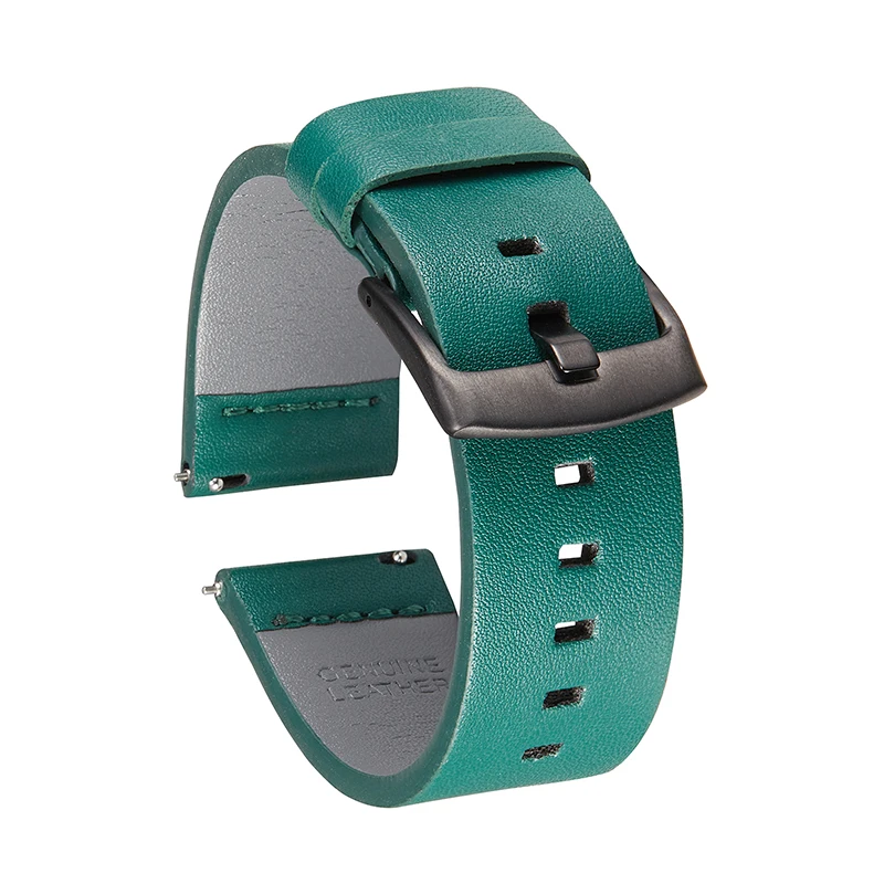 

New Green Quick Release Watch Straps for Smartwatch Men Women Bracelet Casual Leather Watchbands 18mm 20mm 22mm 24mm Strap