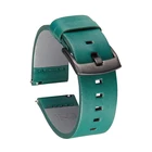 Ремешок для мужских и женских часов, быстросъемный Повседневный Кожаный браслет для смарт-часов, 18 мм 20 мм 22 мм 24 мм, зеленый