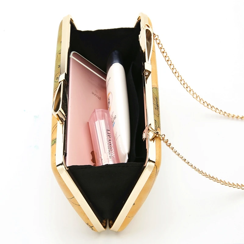 

women PU leather dinner clutch bag ladies map pattern bow switch dress clutch purse female one shoulder cross body evening bags