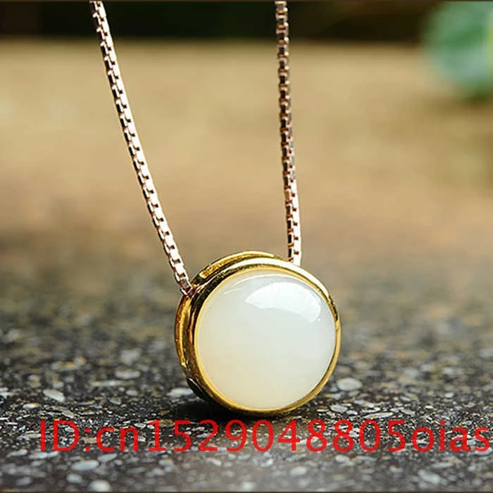 Натуральный белый нефритовый кулон ожерелье ювелирные изделия подарки для