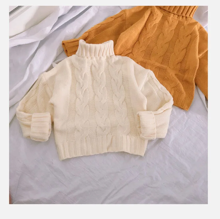 

Новинка осени 2019, свитер с высоким воротником для девочек, два цвета